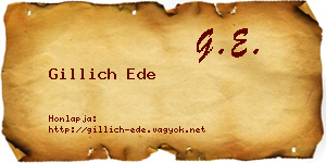 Gillich Ede névjegykártya
